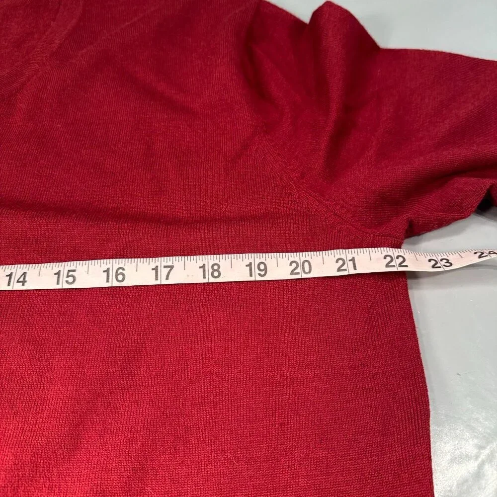 J Crew Extra Sweater Mens Fine Merino Wool V Neck Long Sleeves Ribbed Hem Cuffs